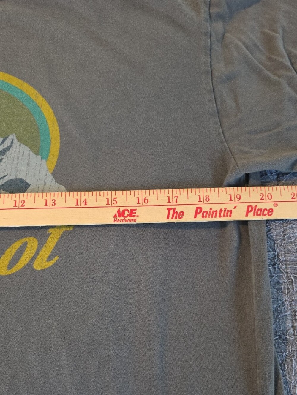 Marmot Charcoal Graphic Mountain Tee with Yellow & Teal Accents - Picture 4 of 6